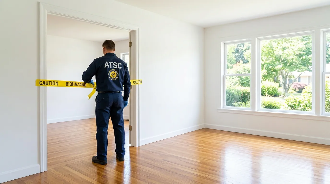 Certified biohazard cleanup crew performing Decomposition Cleanup in Pittville